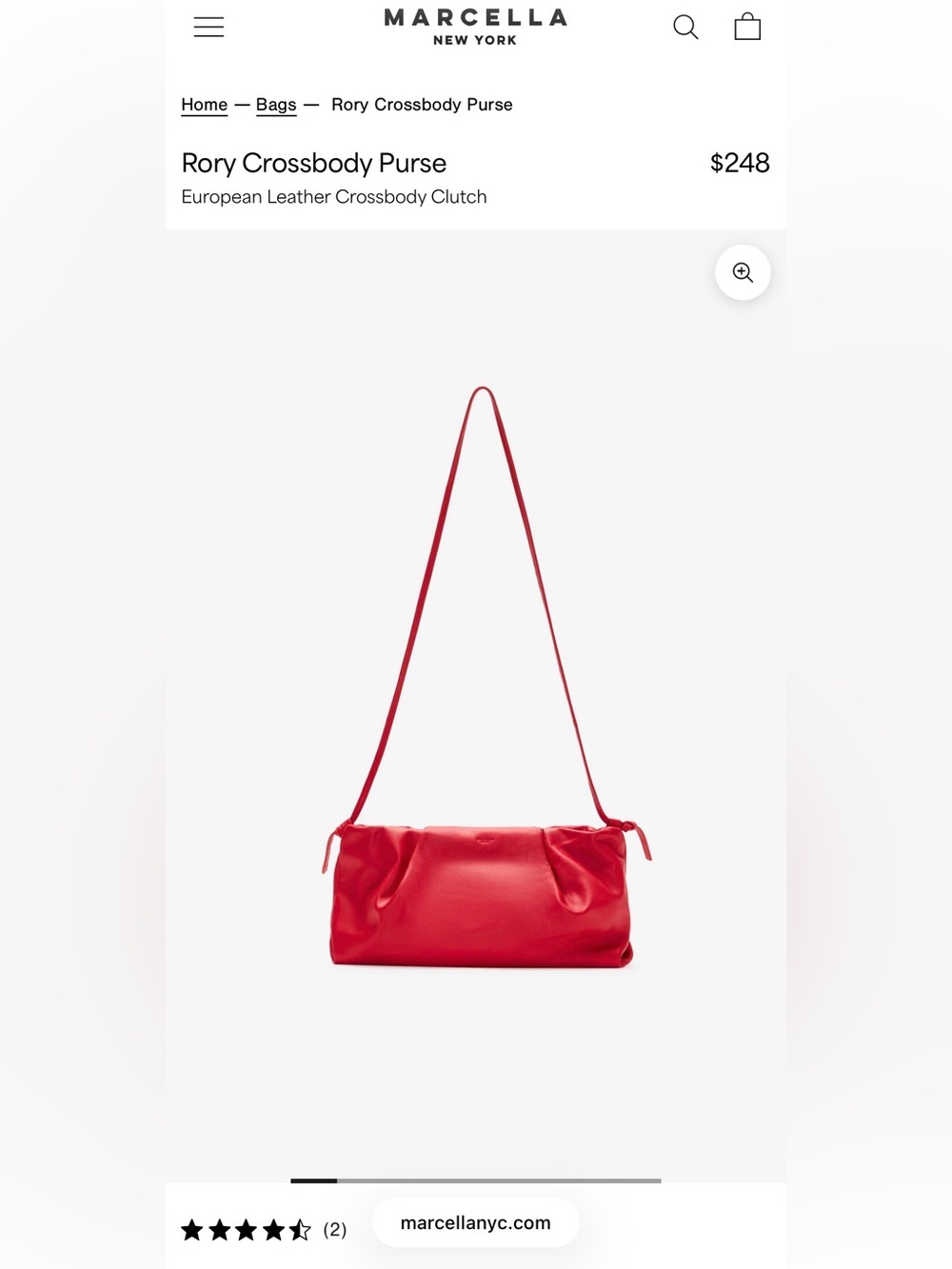 Marcella Red Rory Crossbody Clutch